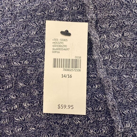 Lane Bryant Blue Ribbed Short Sleeve Open Front Cardigan Size 14/16 NEW - Picture 8 of 10